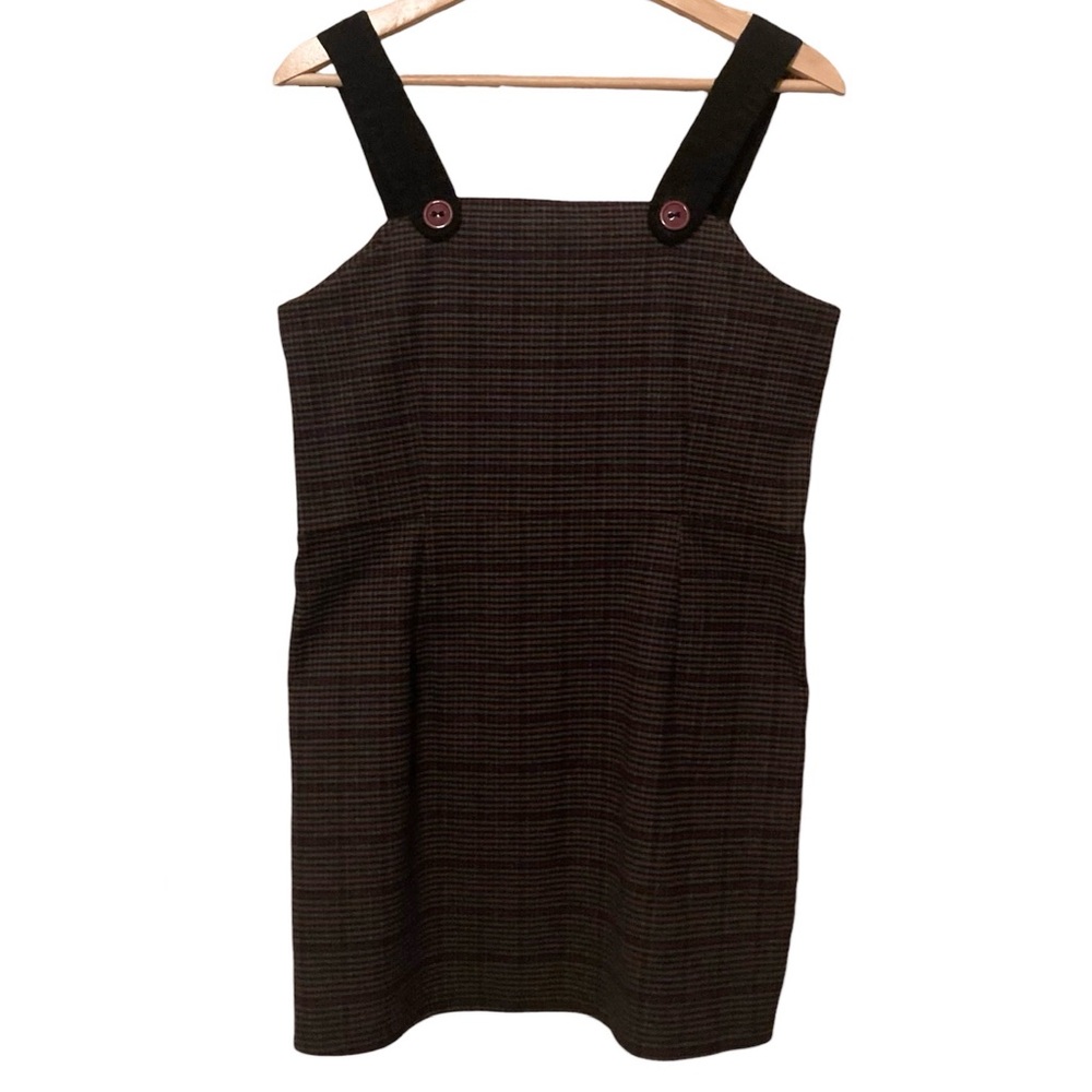 DearStalker Dark Window Dark Plaid Stretch Pinafore Mini Dress O/S Korean Brand